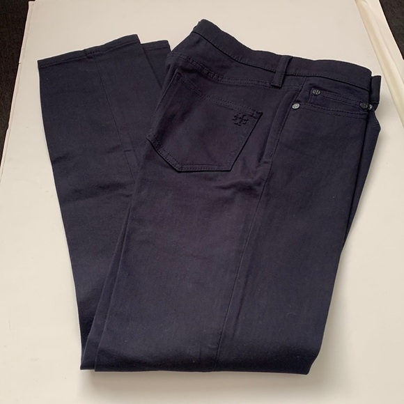 Tory Burch Navy Skinny Trousers Pants - Picture 2 of 14